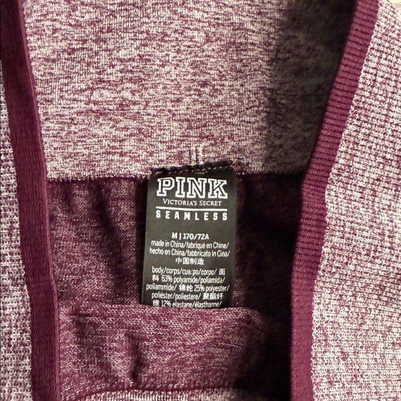 Victoria's Secret Pink Maroon Seamless Apparel - Picture 2 of 3